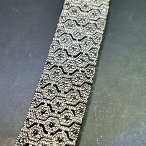 925 honeycomb, Marcasite Sterling silver bracelet 
SOLD SOLD